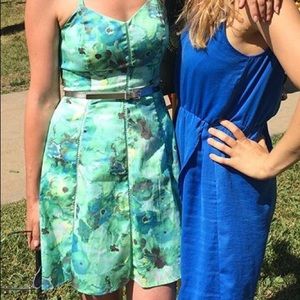 Green floral occasion dress. Worn once.